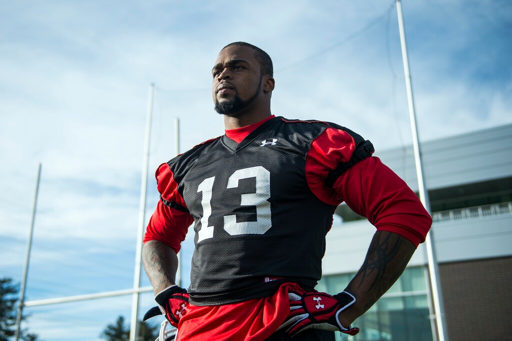 (Chris Detrick  |  The Salt Lake Tribune)  Utah linebacker Gionni Paul after a practice at Spence and Cleone Eccles Football Center Thursday March 20, 2014.