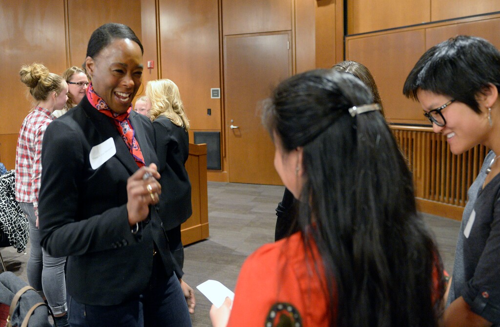 (Al Hartmann | The Salt Lake Tribune) Author Margot Lee Shetterly signs copies of her book "Hidden Figures" and meets students, parents and administrators from the recently renamed Mary W. Jackson Elementary School in Salt Lake City at a breakfast at the University of Utah Friday March 30, 2018. Shetterly wrote the best seller about Mary W. Jackson, the first black woman to work as a NASA engineer. Mary W. Jackson’s story was depicted in the book and movie “Hidden Figures.”