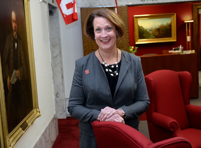 (Al Hartmann  |  The Salt Lake Tribune) 	
Ruth Watkins will succeed David Pershing this Spring as president of The University of Utah. 