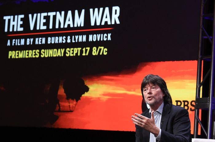 Ken Burns participates in the "The Vietnam War" panel during the PBS portion of the 2017 Summer TCA's at the Beverly Hilton Hotel on Sunday, July 30, 2017, in Beverly Hills, Calif. (Photo by Richard Shotwell/Invision/AP)
