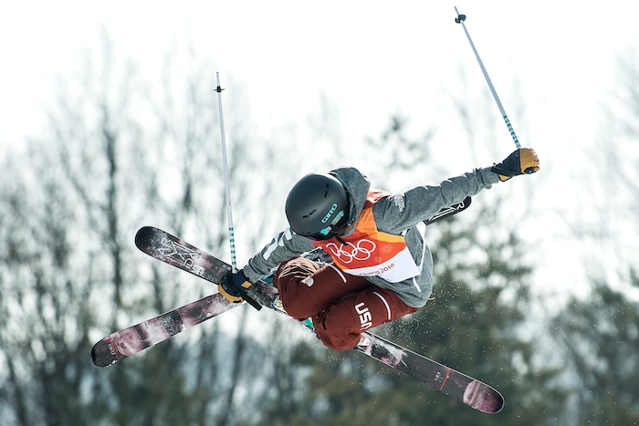 (Chris Detrick  |  The Salt Lake Tribune)  Brita Sigourney of the United States competes in the Ladies' Ski Halfpipe Final Run at Phoenix Park during the Pyeongchang 2018 Winter Olympics Tuesday, Feb. 20, 2018. Sigourney finished in 3rd place with a score of 89.80.
