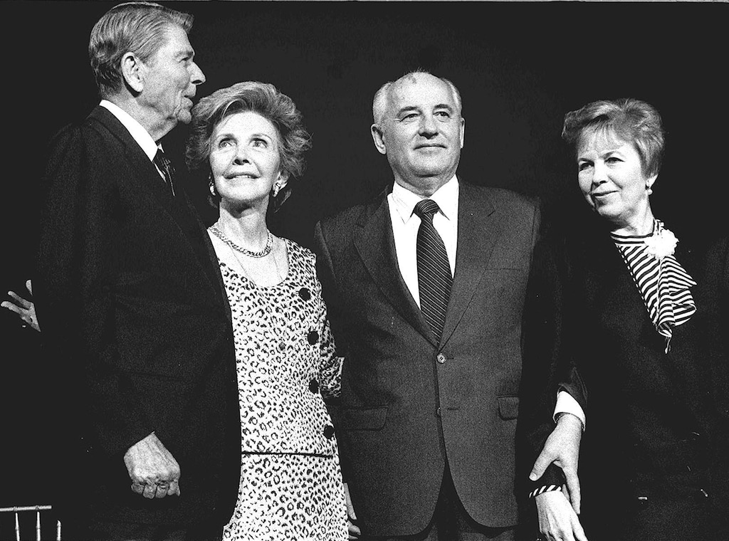 (Andrea Mohin | New York Times Photo)


From left, former President Ronald Reagan, Nancy Reagan, former Soviet President Mikhail Gorbachev and Raisa  Gorbachev during a 1992 celebration of Forbes Magazine's 75th anniversary at Radio City Music Hall.