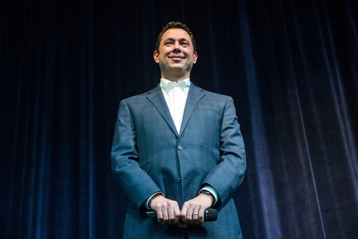 Chris Detrick  |  The Salt Lake Tribune
U.S. Rep. Jason Chaffetz, R-Utah, listens to a question during the town-hall meeting in Brighton High School Thursday February 9, 2017. 