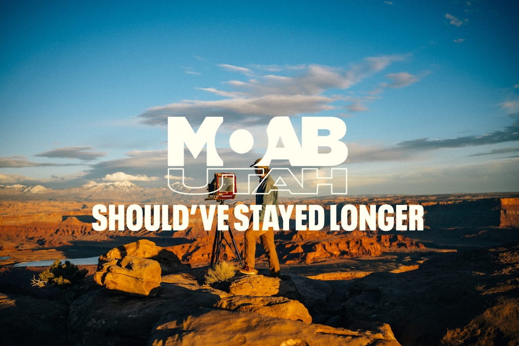 (Moab Office of Tourism) An image from the Moab Office of Tourism’s new advertising campaign features the new logo and “Should’ve Stayed Longer” message. The campaign is intended to encourage longer visits and exploration beyond Moab’s best-known attractions.