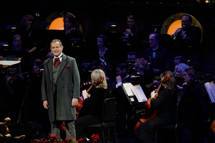 (Francisco Kjolseth  |  The Salt Lake Tribune)  The Mormon Tabernacle Choir Christmas extravaganza kicks off with Broadway star Sutton Foster and "Downton Abbey's" Hugh Bonneville at the Conference Center on Thursday, Dec. 14, 2017.