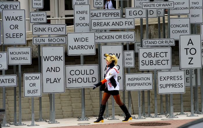 (Steve Griffin  |  The Salt Lake Tribune)  People make their way to the 2017 Salt Lake Comic Con at the Salt Palace Convention Center Friday September 22, 2017.