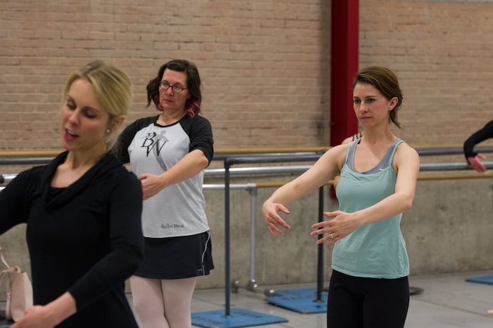 (Alex Gallivan  |  Special to the Tribune)  Nikki Bybee teaches the adult ballet class at the Ballet West Academy in Salt Lake City, Wednesday, Jan. 31.