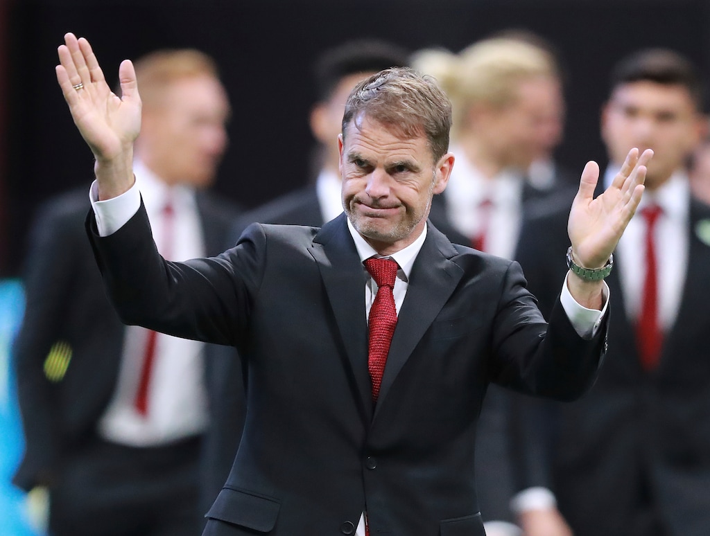FILE - In this March 17, 2019, file photo, Atlanta United coach Frank de Boer acknowledges the fans as the team arrives to play the Philadelphia Union in an MLS soccer match in Atlanta. With three straight victories, Atlanta finally resembles the team that captured the MLS Cup title in just its second season and quickly became the league’s flagship franchise. The latest triumph came Wednesday night, a 2-0 victory over Toronto FC in a showdown between the last two MLS champions. (Curtis Compton/Atlanta Journal-Constitution via AP, File)