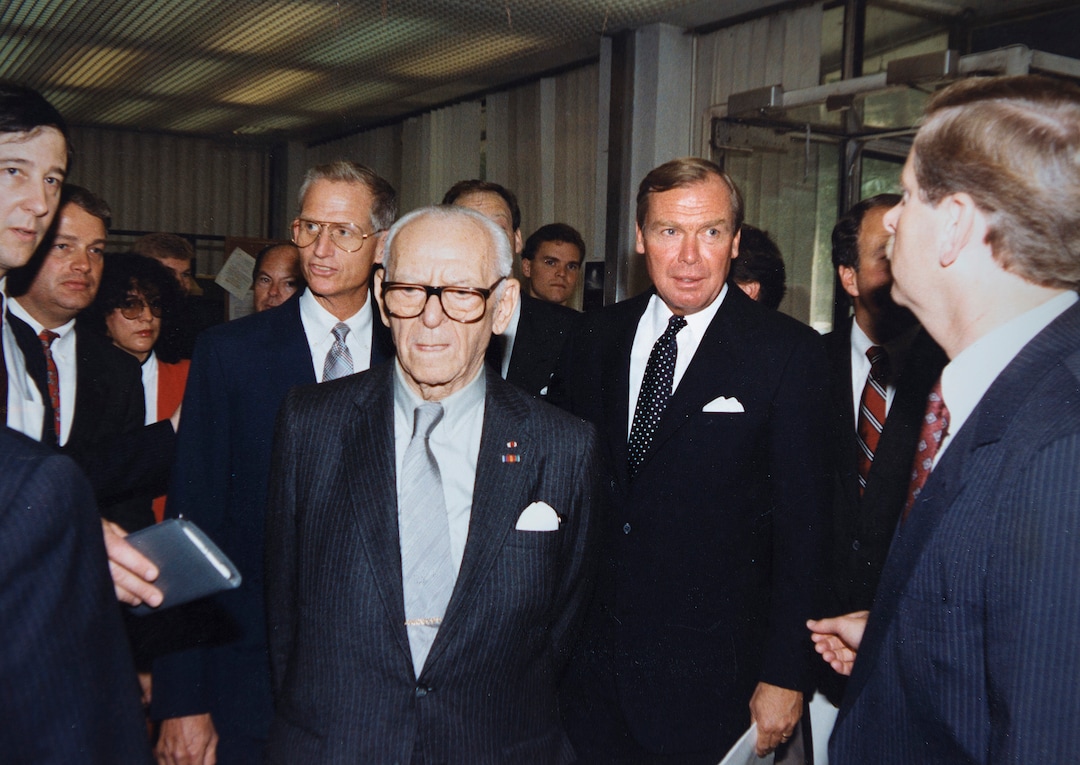 (photo courtesy Huntsman family) Jon Huntsman Sr., attends an event honoring Dr. Armand Hammer at the Church Office Building in Salt Lake City, April 18, 1990.