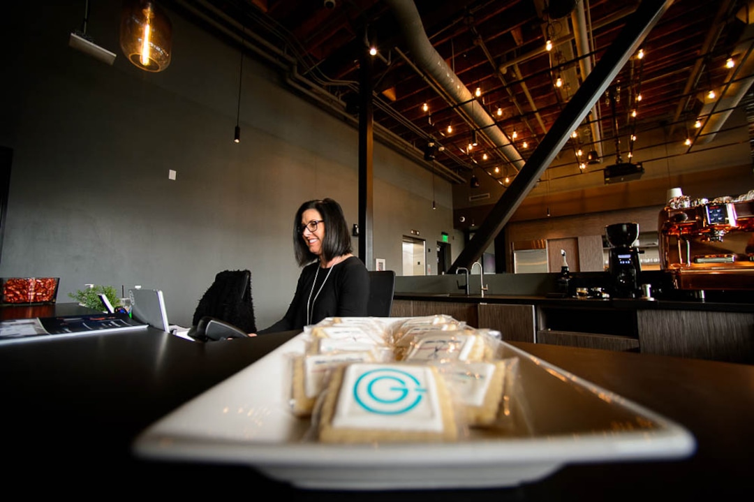 (Trent Nelson | The Salt Lake Tribune)  Tina Troast at CommonGrounds Workplace in Salt Lake City on Friday March 22, 2019. Downtown Salt Lake City's historic Orpheum Theatre has seen a multi-million dollar renovation and will now house Utah's first CommonGrounds Workplace, a San Diego-based provider of coworking spaces.