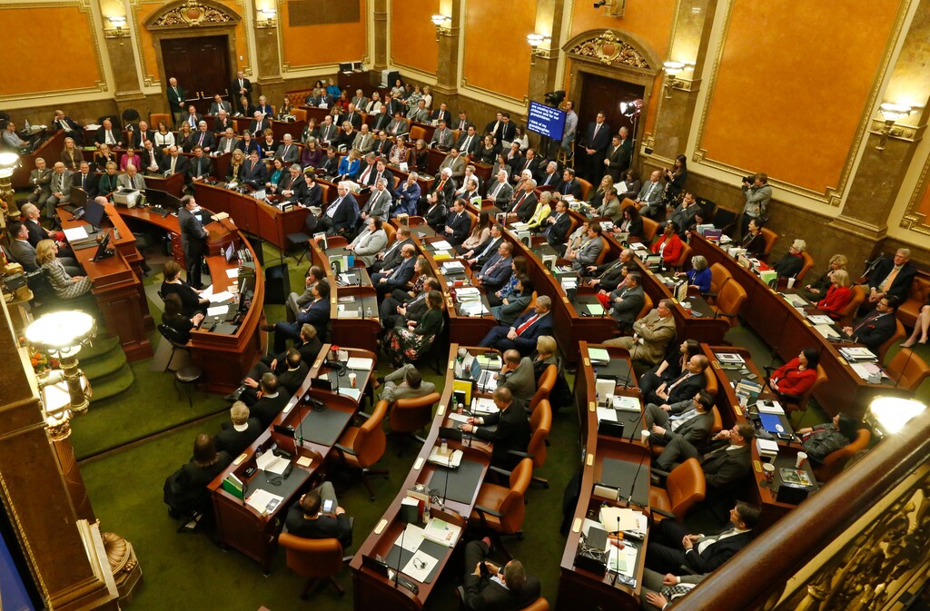 Utah Gov. Gary Herbert speaks before the Utah Legislature Wednesday, Jan. 24, 2018, in Salt Lake City. Herbert is using his annual State of the State speech to focus less on specific policies he'd like to see lawmakers tackle this year and instead giving them broad directives to take on big challenges. (AP Photo/Rick Bowmer)