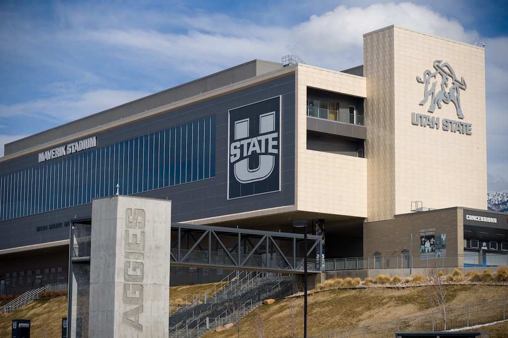 (Trent Nelson  |  The Salt Lake Tribune) Maverik Stadium at Utah State University in Logan on Thursday, Feb. 1, 2024.