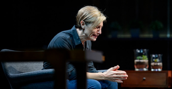 (Steve Griffin  |  The Salt Lake Tribune)  Tessa Auberjonois, as Jodie, during the last preview rehearsal of a world-premiere of Neil LaBute's "How to Fight Loneliness" at the USF Anes Theater on the SUU campus in Cedar City.