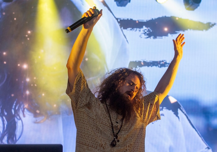 (Rick Egan  |  The Salt Lake Tribune)     Hippie Sabotage performs at the first concert of the summer's twilight concert series, at the Gallivan Center, Saturday, July 20, 2019.