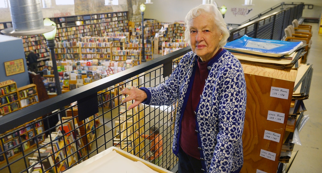(Steve Griffin|Tribune file photo) Lila Weller, 98, at Weller Book Works in Trolley Square in Salt Lake City, Utah Monday, December 30, 2013. Lila is the wife of Sam Weller and the "glue" that held the back end of the bookstore together, according to daughter-in-law and current co-owner Catherine Weller. She returned to work at the family business after Sam died in 2009.