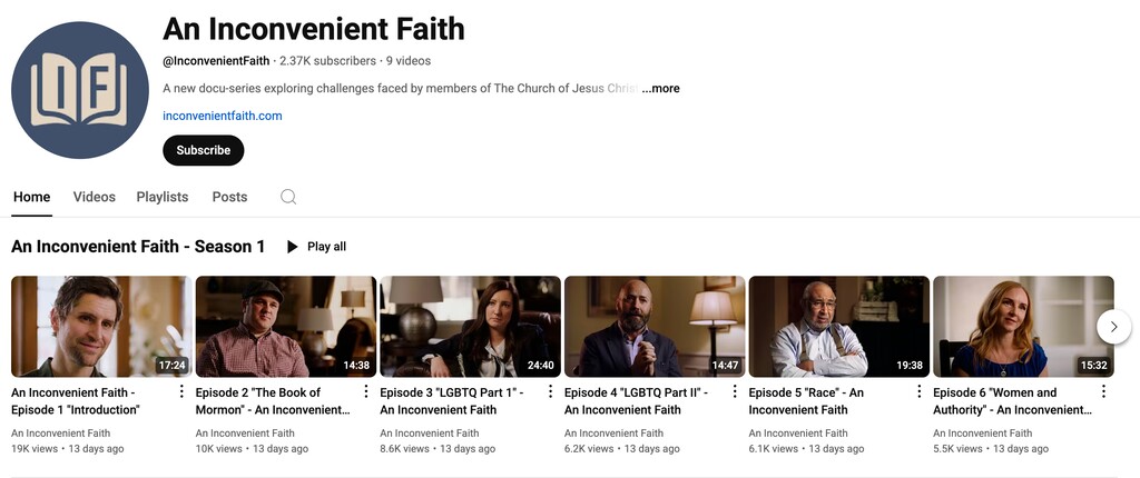 (YouTube) A new nine-part video series about Mormonism, titled “An Inconvenient Faith,” explores the LDS faith’s diciest topics — from polygamy, race and LGBTQ issues to feminism, church history and Book of Mormon historicity.