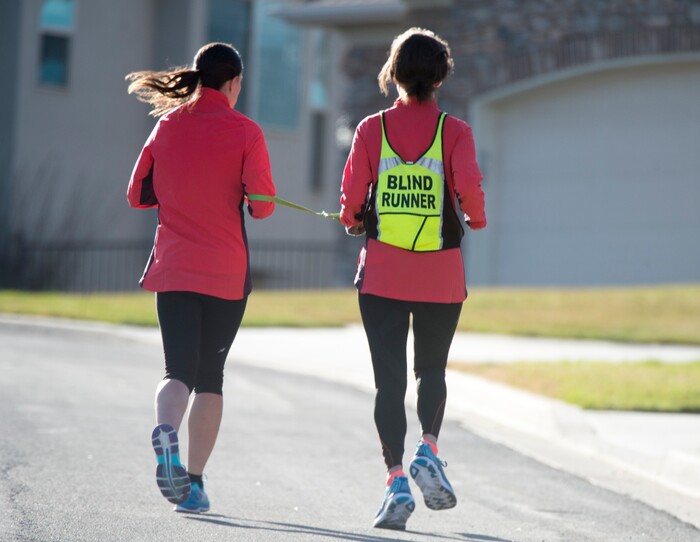 (Rick Egan  |  The Salt Lake Tribune)  Alanna Whetsel and Becky Andrews train for the Boston Marathon by running along David Boulevard in Bountiful, Thursday, March 29, 2018.
