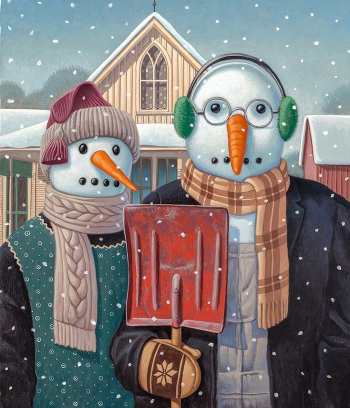 (Courtesy photo) Interior art from Amy and Greg Newbold's newest picture book, “If Picasso Painted a Snowman.”