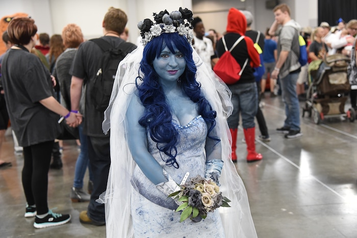 (Francisco Kjolseth  |  The Salt Lake Tribune) Emily Howell of Salt Lake as the Corpse Bride attends the start of FanX Salt Lake Comic Convention at the Salt Palace in Salt Lake City Thursday, Sept. 6, 2018, during the three-day pop culture convention.