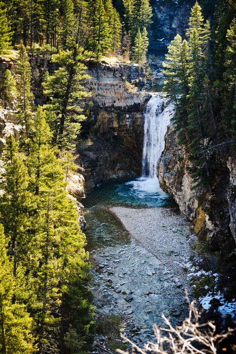 The Falls Creek Falls is one of many natural features on a 440-acre piece of ranch land southwest of Augusta, Mont., that the Rocky Mountain Elk Foundation would like to open public access to.  (Thom Bridge/Independent Record via AP)