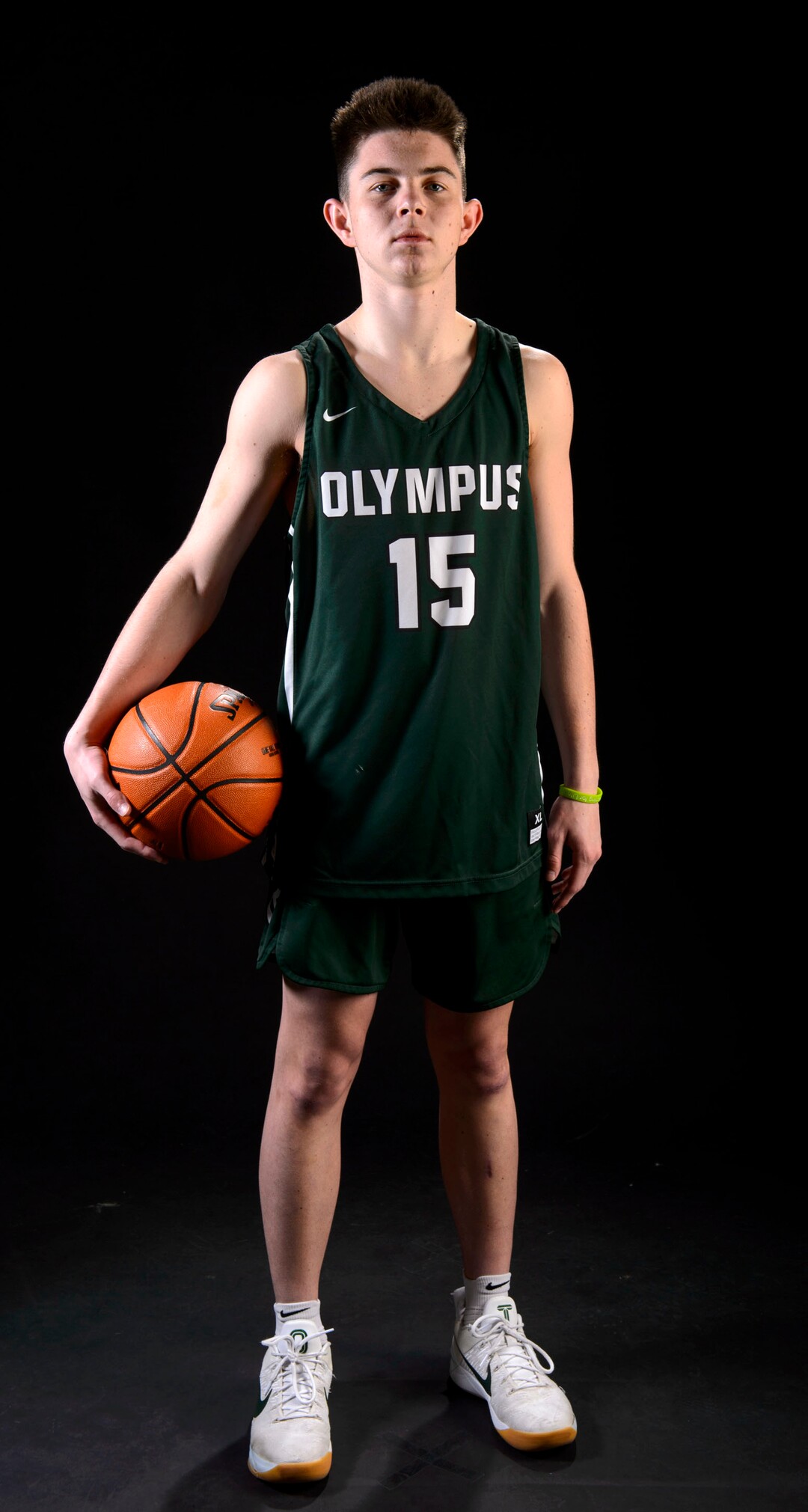 (Steve Griffin  |  The Salt Lake Tribune)  Prep basketball Rylan Jones, Olympus, in the Salt Lake Tribune studio in Salt Lake City Tuesday April 10, 2018.