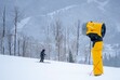 (Rick Egan | The Salt Lake Tribune) A snow machine operates at Canyons Village, Park City Mountain Resort, on Tuesday, Dec 17, 2024.