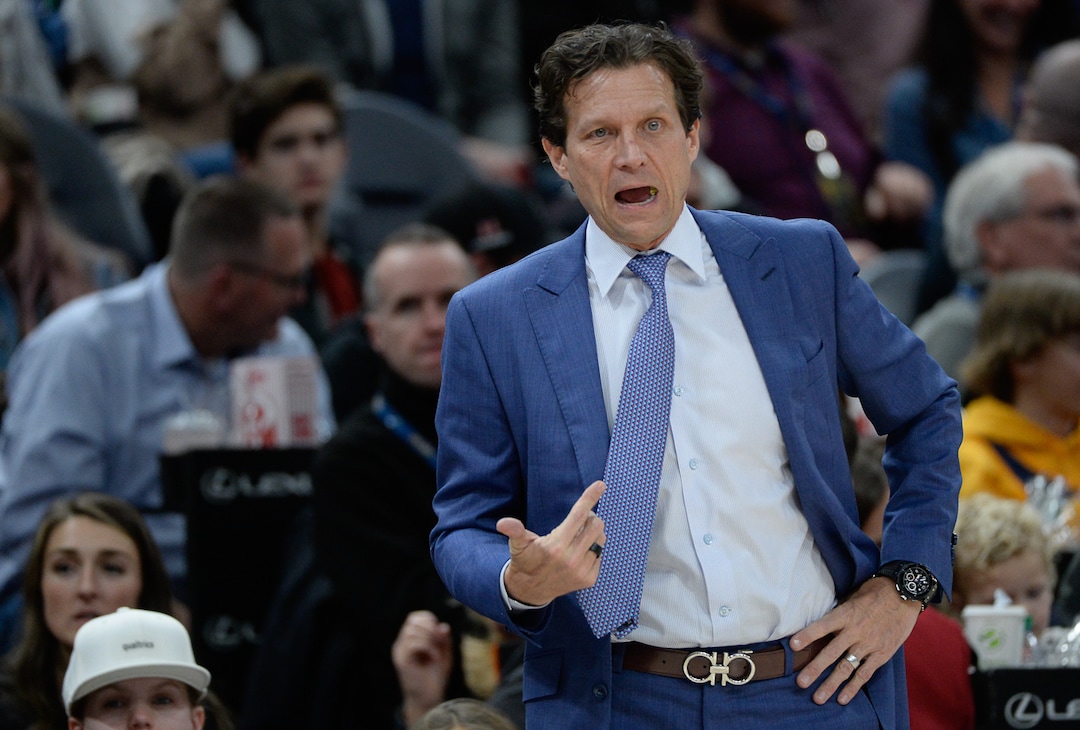 (Francisco Kjolseth  |  The Salt Lake Tribune) Utah Jazz coach Quin Snyder yells out to his players as the Utah Jazz host the Denver Nuggets in their NBA basketball game at Vivint Smart Home Arena in Salt Lake City on Wednesday, Feb. 5, 2020.
