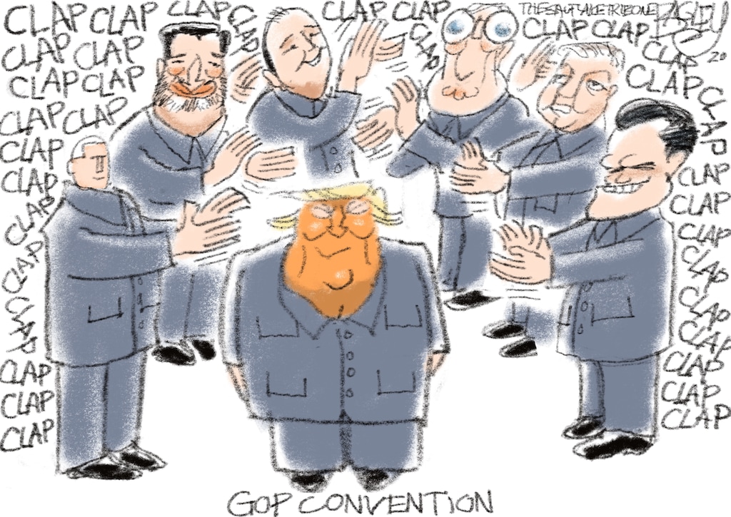 (Pat Bagley | The Salt Lake Tribune)  This cartoon, titled "Live from Pyongyang," appears in The Salt Lake Tribune on Tuesday, Aug. 25, 2020.