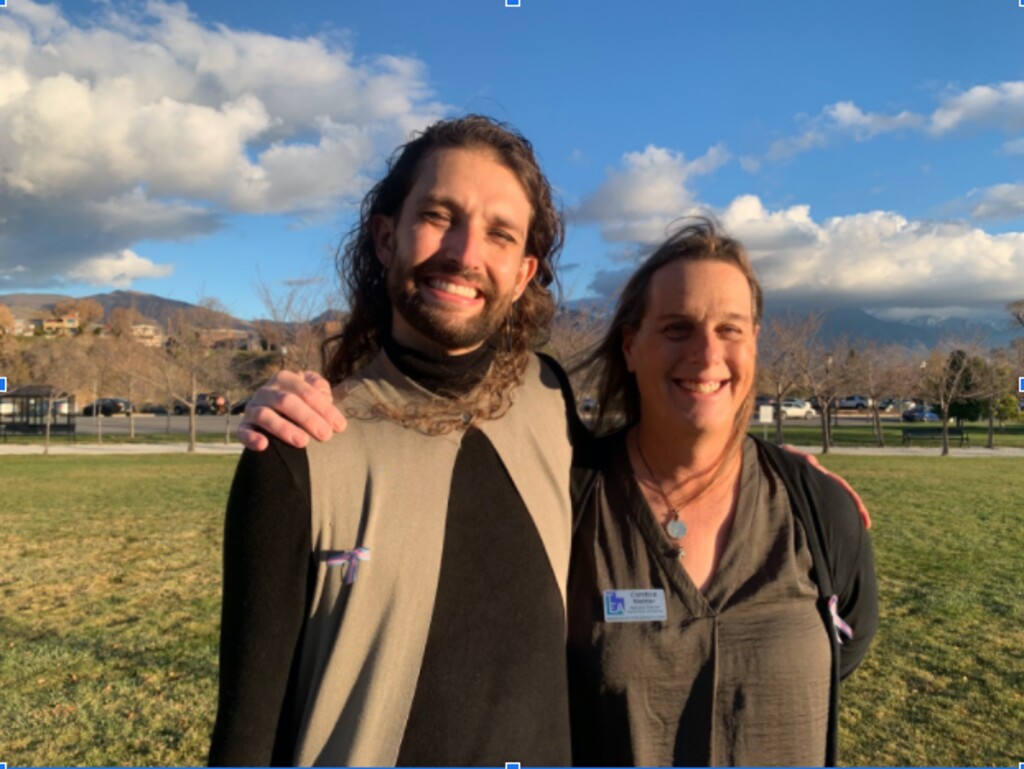 (Shane Burke | The Salt Lake Tribune) Christopher Malan and Candice Metzler of the Transgender Education Advocates of Utah outside the Capitol on Saturday.