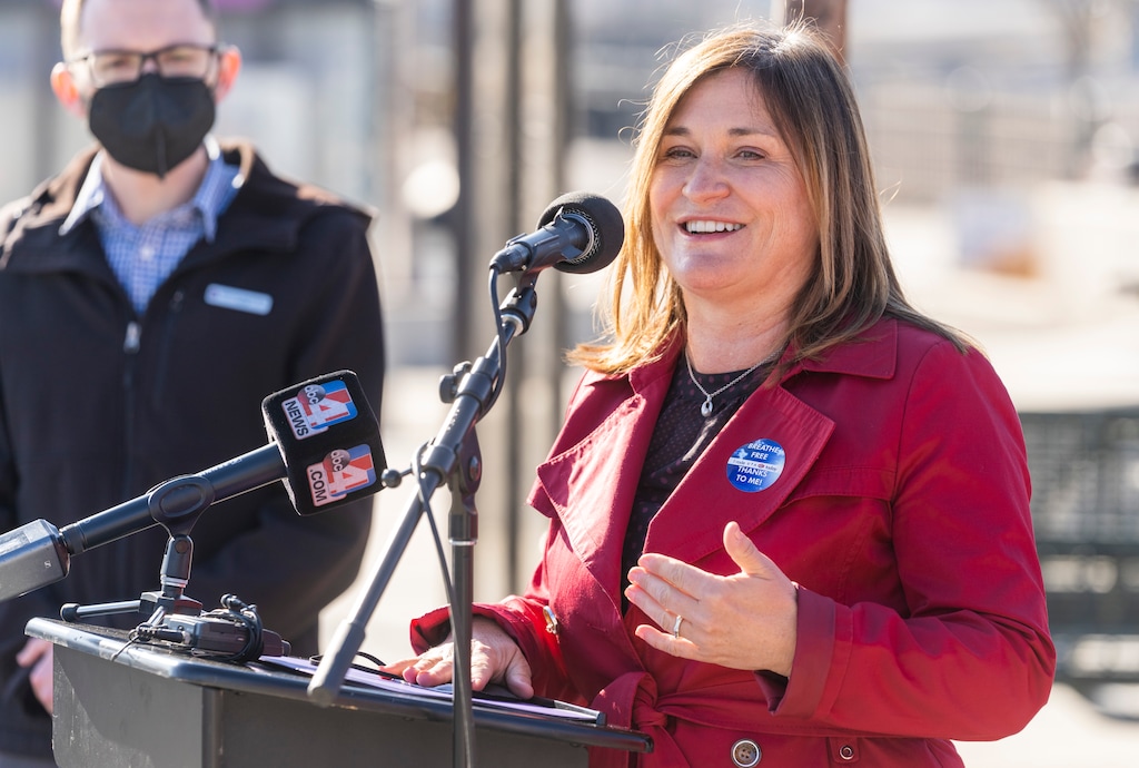 (Rick Egan | The Salt Lake Tribune)  Salt Lake County Mayor Jenny Wilson promotes Free Fare February last month. Wilson has unveiled how she wants to spend millions in federal funding.