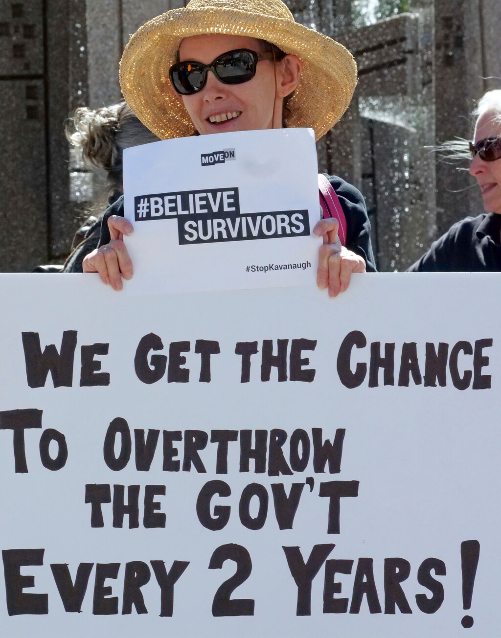 Charlotte Maloney attends a rally protesting U.S. Supreme Court nominee Brett Kavanaugh Friday, Sept. 28, 2018, in Salt Lake City. (AP Photo/Rick Bowmer)