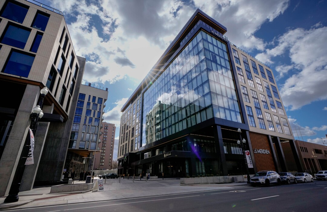 (Francisco Kjolseth | The Salt Lake Tribune) A new residential and hospitality center known West Quarter, located at 100 South and 300 West in Salt Lake City, opened on Wednesday. It includes 240 luxury apartments in a tower called The Charles and 272 guest rooms spread over two hotels, Le Meridien and Element, along with several restaurants and soon-to-be opened retail outlets at ground level.