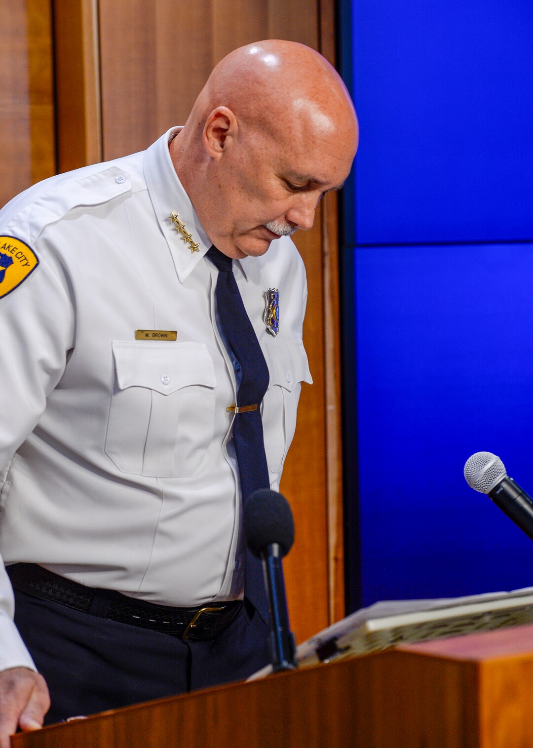 (Leah Hogsten  |  The Salt Lake Tribune) During a media briefing June 27, 2019, Salt Lake City Police Chief Mike Brown confirmed that the owner of the Fairpark home searched overnight is a Òperson of interestÓ in the disappearance of missing University of Utah student MacKenzie Lueck. Police are not identifying the man and no arrests have been made.