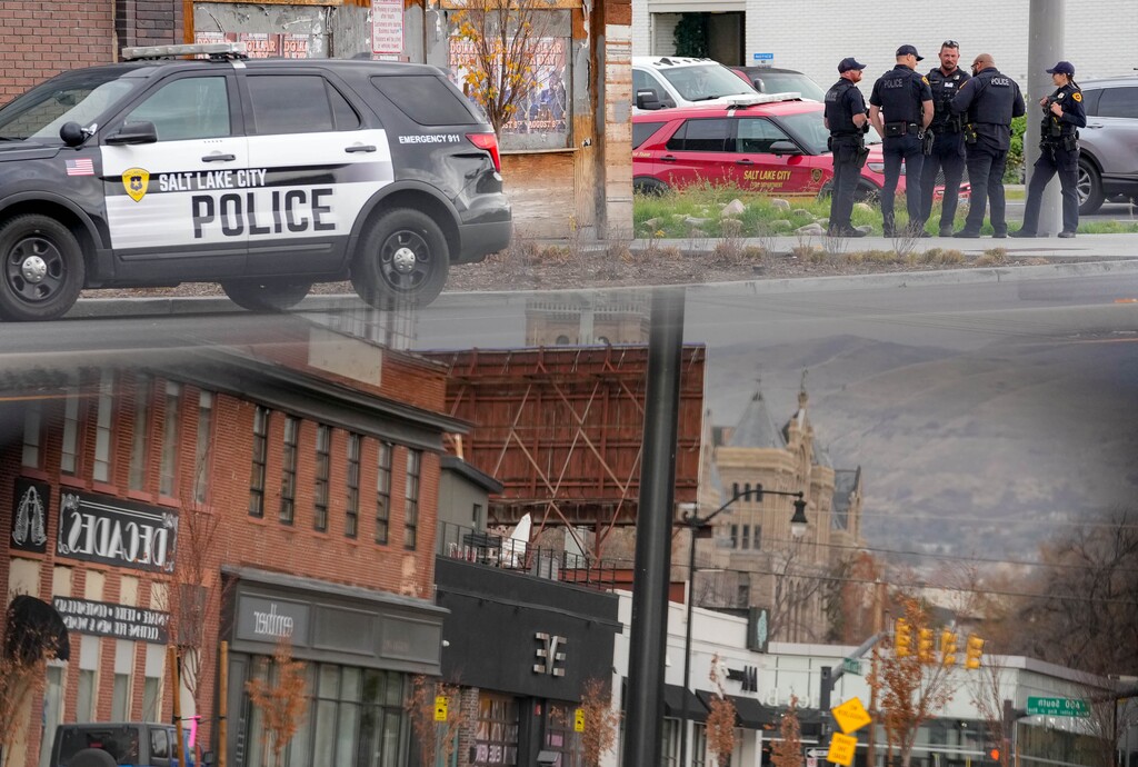 (Francisco Kjolseth | The Salt Lake Tribune) Salt Lake City police work a scene at 700 South and State Street on Thursday, Nov. 20, 2025.