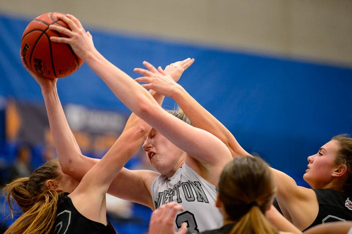 (Trent Nelson | The Salt Lake Tribune)  Riverton's Morgan Kane (33) as Riverton faces American Fork in the 6A High School Girls' Basketball Tournament at SLCC in Taylorsville, Tuesday Feb. 20, 2018.