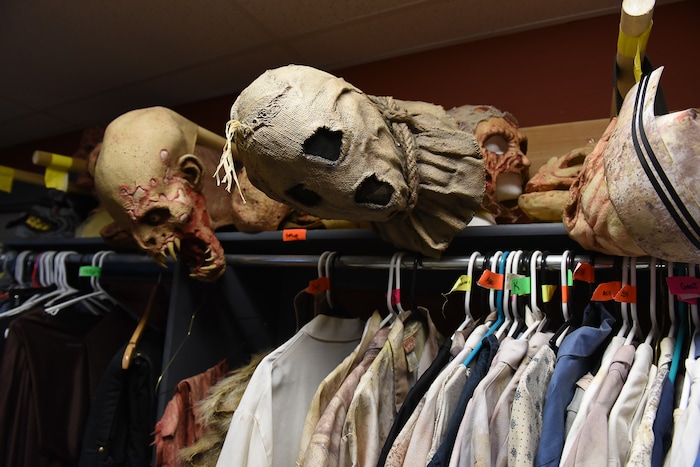 (Francisco Kjolseth  |  The Salt Lake Tribune)  Some of the costumes used by actors at the Fear Factory in Salt Lake City. 