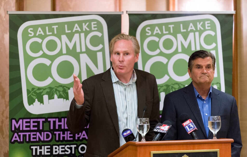 Trent Nelson  |  The Salt Lake Tribune)
Dan Farr and Bryan Brandenburg of FanX, Salt Lake Comic Con.