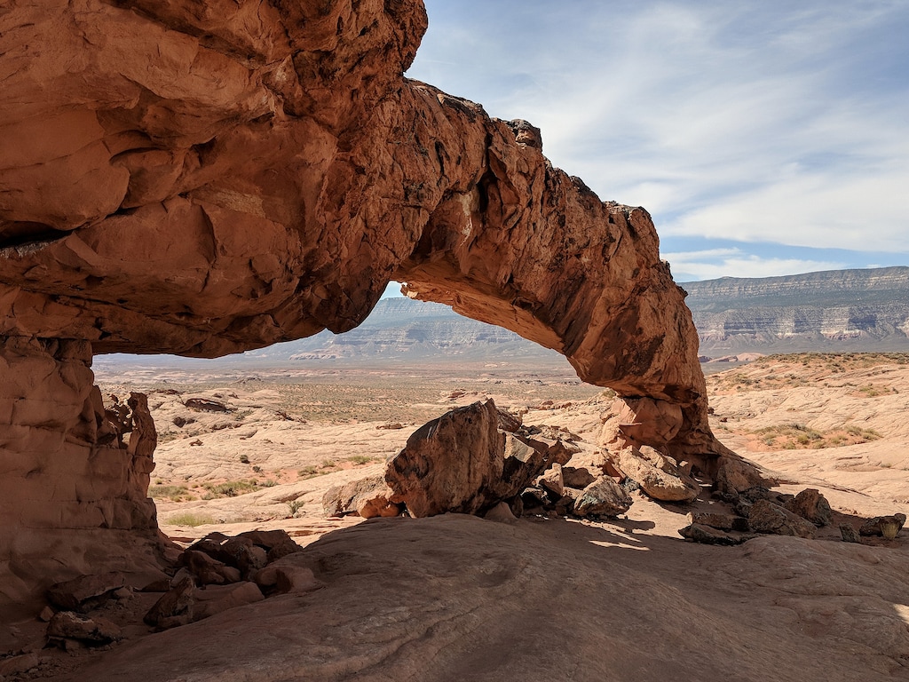 (Photo courtesy of University of Utah Geohazards Research) A new plan from the BLM has opened thousands of acres of what was formerly Grand Staircase-Escalante National Monument to mining and drilling. Sunset Arch, pictured, is one of the landmarks that was stripped of protected status when President Donald Trump reduced the size of the monument.