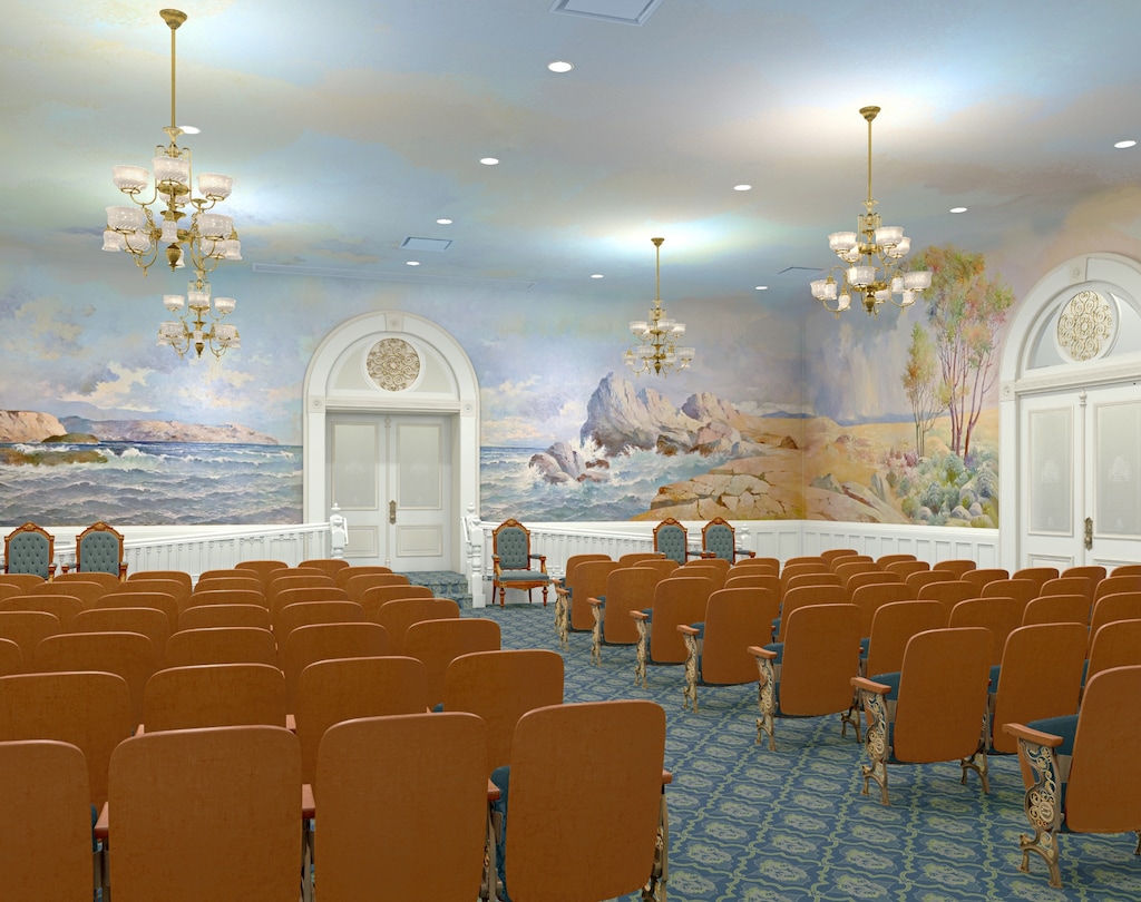 (Image courtesy of The Church of Jesus Christ of Latter-day Saints)
An artistic rendering of the renovated creation room in the Salt Lake Temple, December 2019. The church says the mural had to be removed as part of the temple renovation.