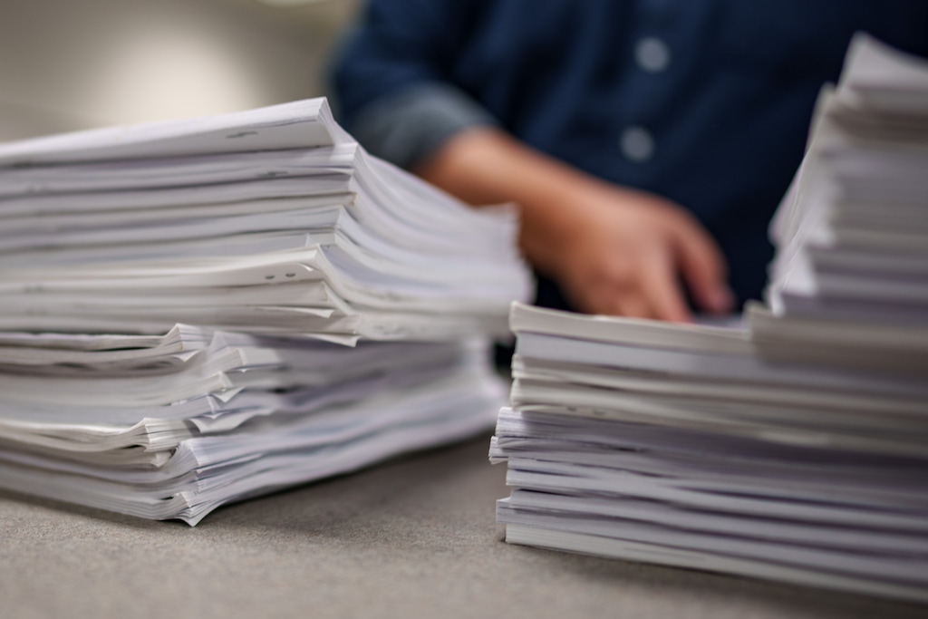 (Trent Nelson  |  The Salt Lake Tribune) County clerks are going through hundreds of signature packets like these, which were submitted last year as part of a labor union referendum. The new initiative, backed by the Republican Party, seeks to get rid of an Independent Redistricting Commission and allow partisan gerrymandering.