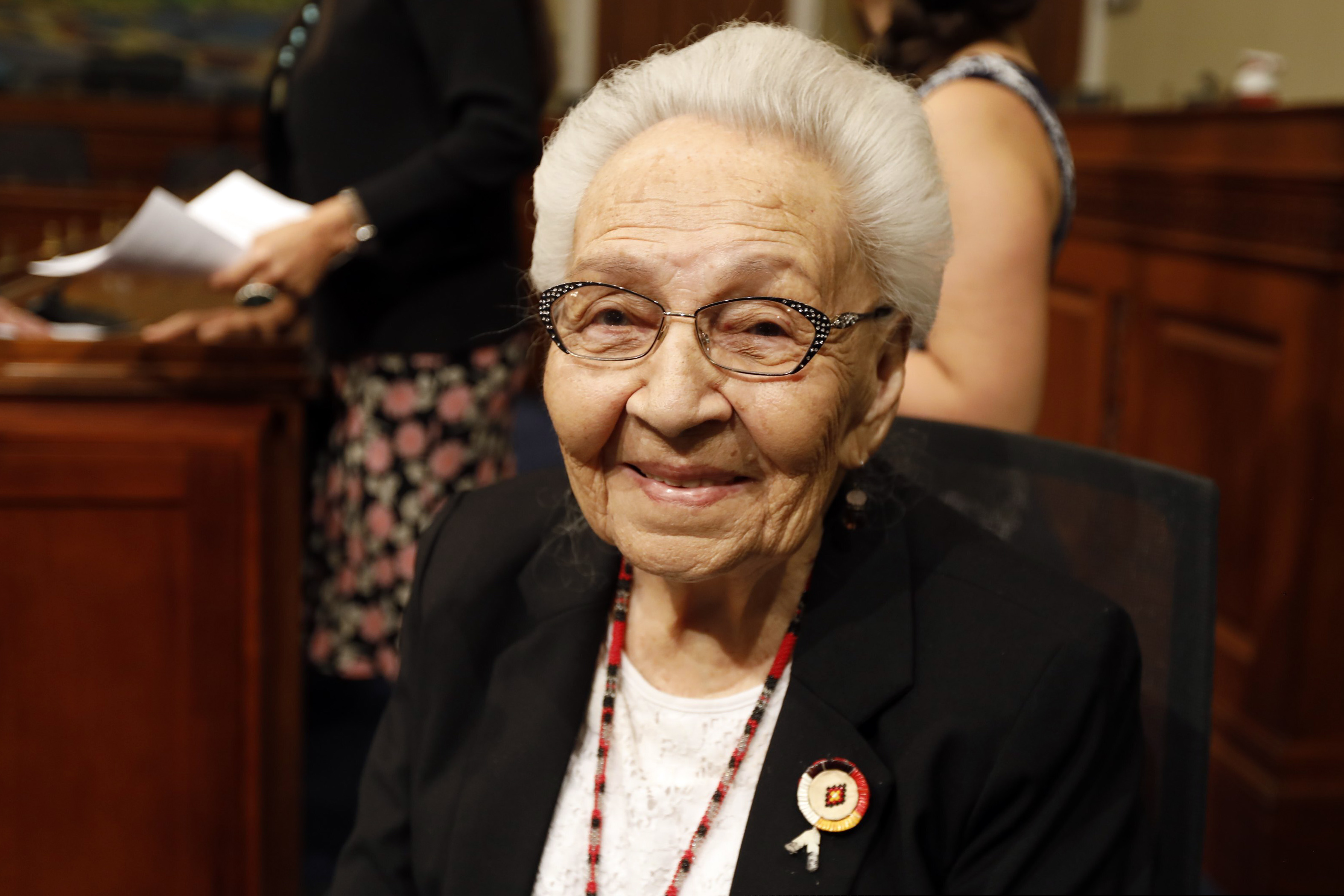 (Kali Robinson | AP file photo) Marcella LeBeau, of the Two Kettles Band of the Lakotae, is photographed on Capitol Hill in Washington on June 25, 2019. Democratic presidential candidates will descend on Iowa next week to do something that Native Americans say doesn’t happen enough: Court their vote. At least seven White House hopefuls have said they’ll attend a forum in Sioux City on Monday and Tuesday named for longtime Native American activist Frank LaMere, who died in June. LeBeau, a 99-year-old registered Democrat, said that’s a change from the past when politicians largely overlooked Native issues.  “We’re like a third-world country,” she said. “No one really listens to us.”