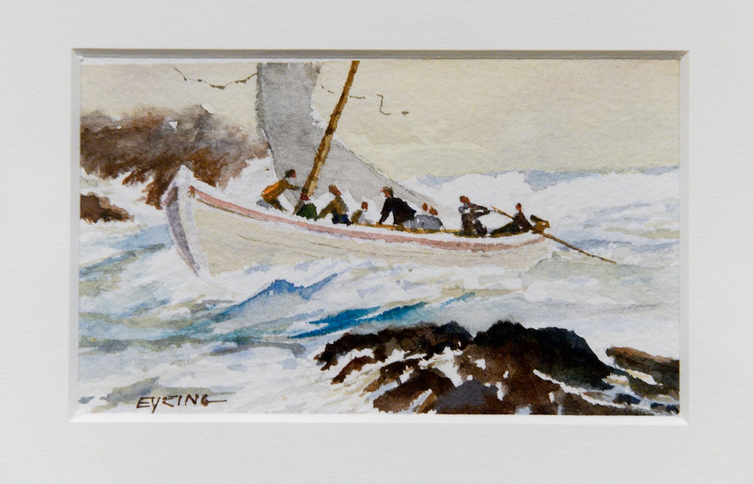 Leah Hogsten  |  The Salt Lake Tribune   "Disaster On The Way, undated." Henry Eyring's extensive watercolor collection, on display now through January 21, 2019 at the Church History Museum. The collection, titled: “A Visual Journal: The Artwork of Henry B. Eyring,” reveals Eyring's memories with family, friends and trips. Eyring is second counselor in the First Presidency of The Church of Jesus Christ of Latter-day Saints.  