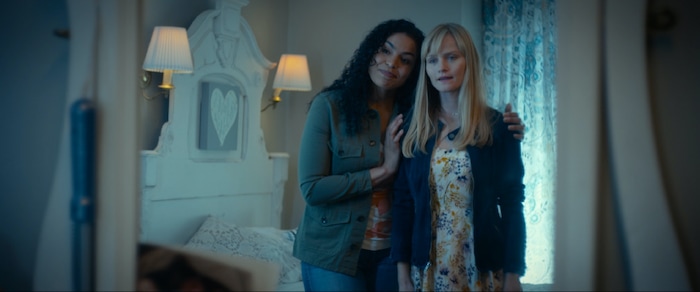 (photo courtesy Freestyle Releasing) Amber (Lindsay Pulsipher, right) gets some help from her friend Bridgette (Jordin Sparks) before going on a first date, in the drama "God Bless the Broken Road."
