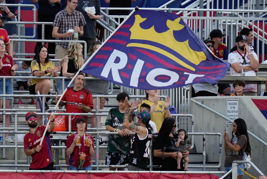 (Francisco Kjolseth | The Salt Lake Tribune) Real Salt Lake fans cheer on the team during the Leagues Cup soccer matchup against the Seattle Sounders on Saturday, July 22, 2023, in Sandy, Utah.