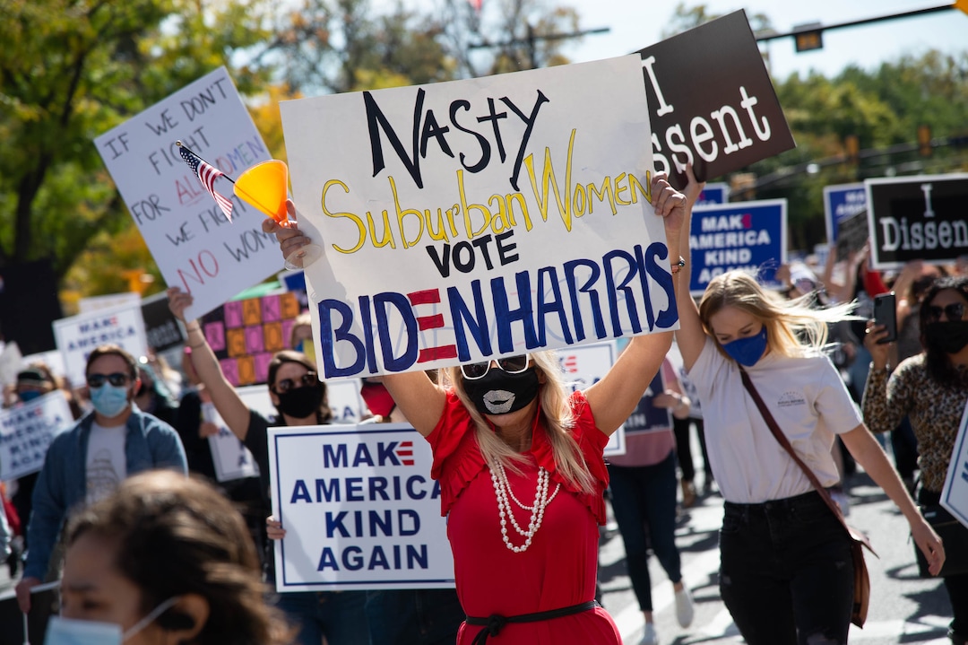 (Francisco Kjolseth  |  The Salt Lake Tribune) Demonstrators gather in Salt Lake City, uniting with Women’s March rallies happening in Washington D.C. and around the country on Saturday, Oct. 17, 2020, to signal their opposition to President Donald Trump and his agenda, including his push to fill the seat of late Supreme Court Justice Ruth Bader Ginsburg before election day.