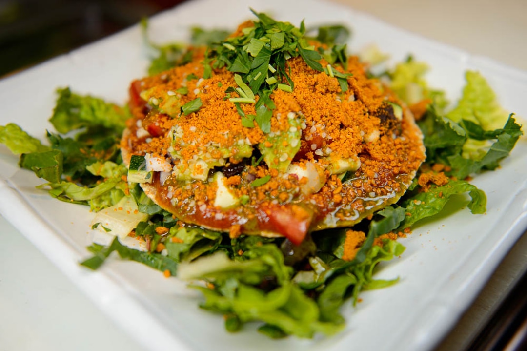 (Trent Nelson | The Salt Lake Tribune)
The Labneh Pizza at Rawtopia Living Cuisine.