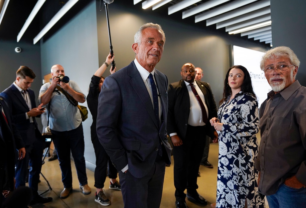 (Chris Samuels | The Salt Lake Tribune) Health and Human Services Secretary Robert F. Kennedy Jr. tours the Osher Center for Integrative Health at the University of Utah in Salt Lake City, Monday, April 7, 2025.