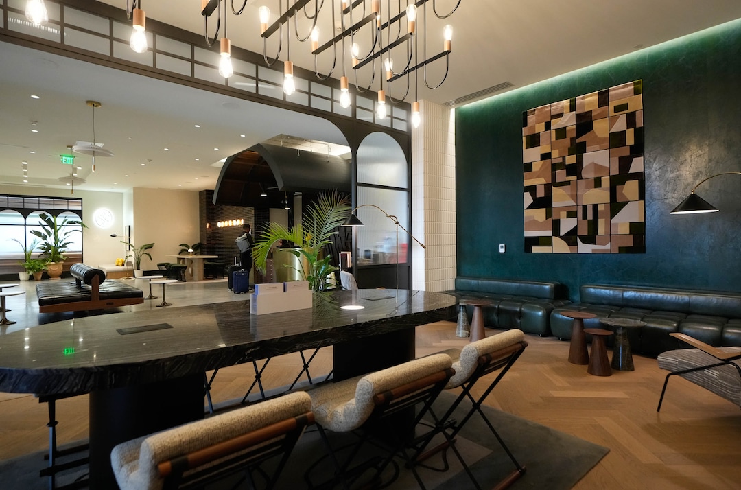 (Francisco Kjolseth | The Salt Lake Tribune) A new residential and hospitality center known West Quarter, located at 100 South and 300 West in Salt Lake City, opened on Wednesday, April 19, 2023. It includes 240 luxury apartments in a tower called The Charles and 272 guest rooms spread over two hotels, Le Meridien and Element, along with several restaurants and soon-to-be opened retail outlets at ground level.