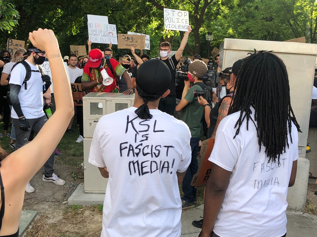 (Francisco Kjolseth  |  The Salt Lake Tribune) A crowd protesting police brutality gathers at Washington Square in Salt Lake City on June 2, 2020.