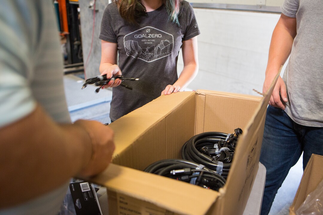 (Courtesy | Lisa Janssen) Bluffdale solar products company Goal Zero sent over $1 million worth of products to Houston for Hurricane Harvey relief.
